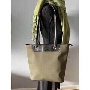Franko Satro Green Sage Nylon Tote Shoulder Bag Purse. Medium. New